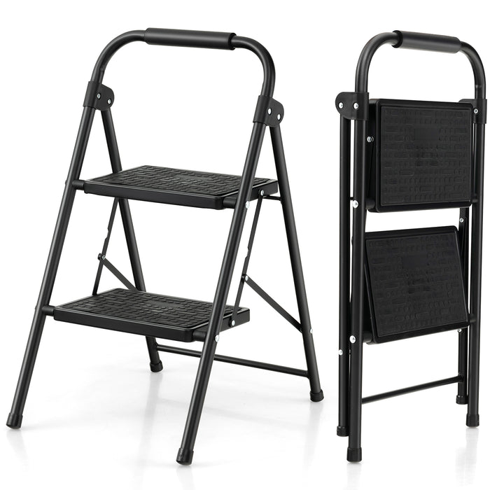 2 Step Folding Ladder with Safe Lock and Hand Grip-