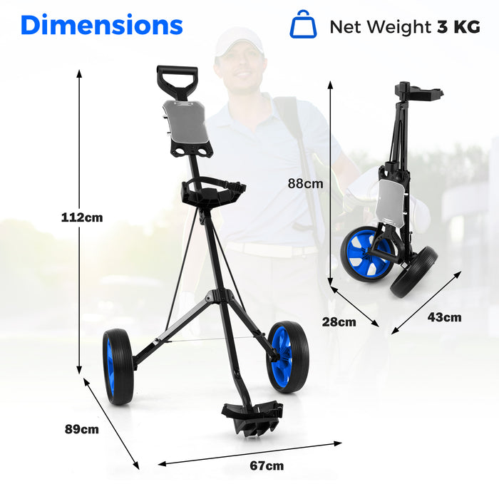 Foldable 2 Wheels Foldable Golf Cart with Scoreboard-