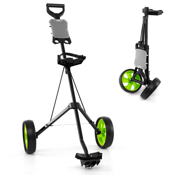 Foldable 2 Wheels Foldable Golf Cart with Scoreboard-