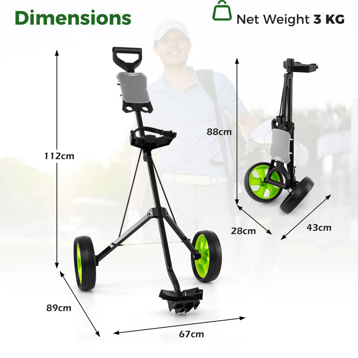 Foldable 2 Wheels Foldable Golf Cart with Scoreboard-