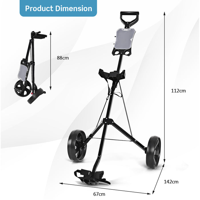 2 Wheels Foldable Golf Cart with Scoreboard