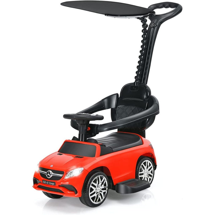 3-in-1 Mercedes Benz Licensed Kids Ride On Push Car with Canopy-