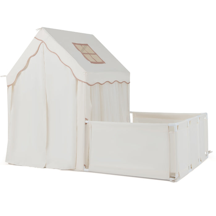 2-in-1 Kids Play Tent with Playpen and Washable Cotton Mat-