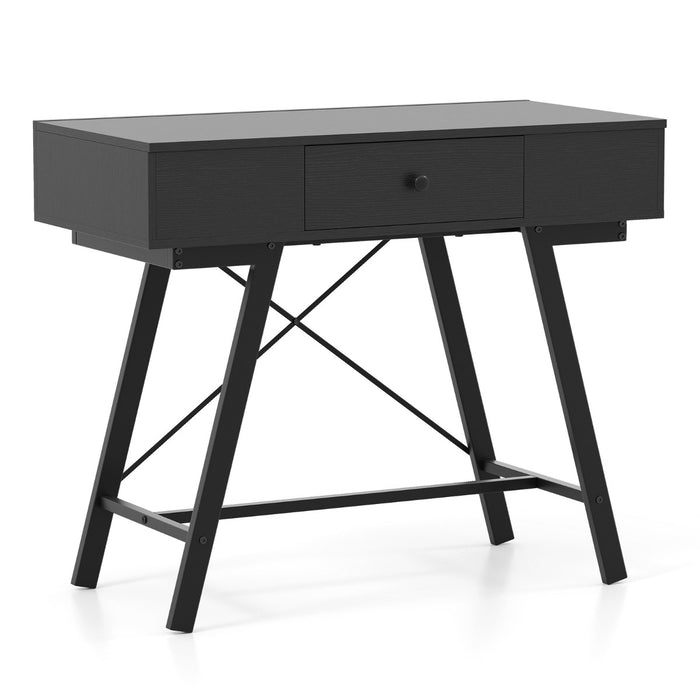 2-in-1 Vanity Desk with Mirror and Charging Station-