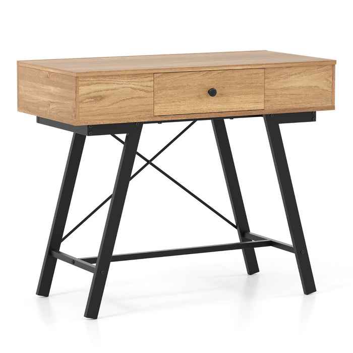 2-in-1 Vanity Desk with Mirror and Charging Station-