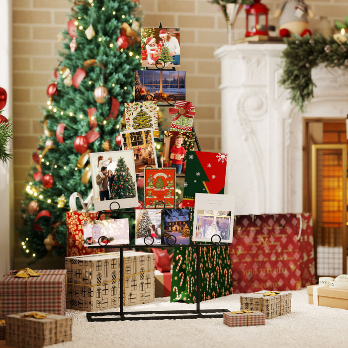 2 Pack Christmas Tree Photo Holder with 36 Round Clips-