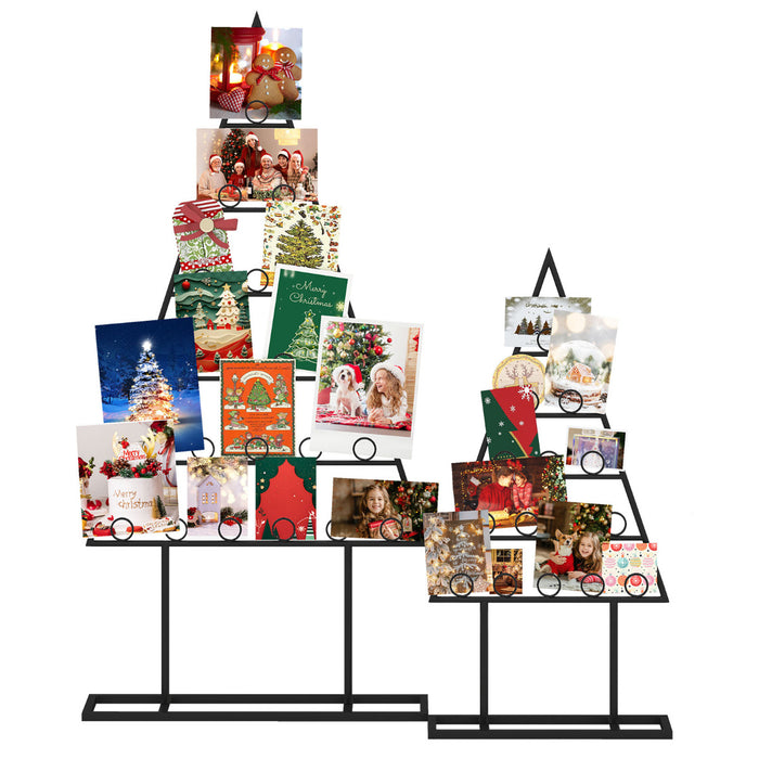2 Pack Christmas Tree Photo Holder with 36 Round Clips-