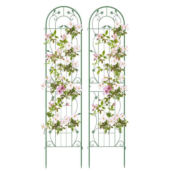 2 Pack Metal Garden Trellis for Climbing Plants Vegetables and Roses-