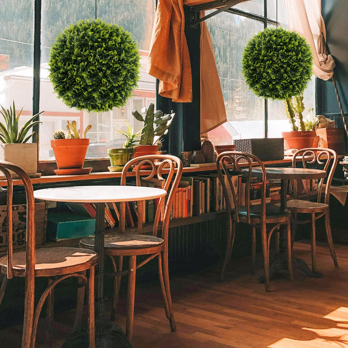 2 Pieces 55cm Artificial Plant Cedar Topiary Ball for Indoor and Outdoor-