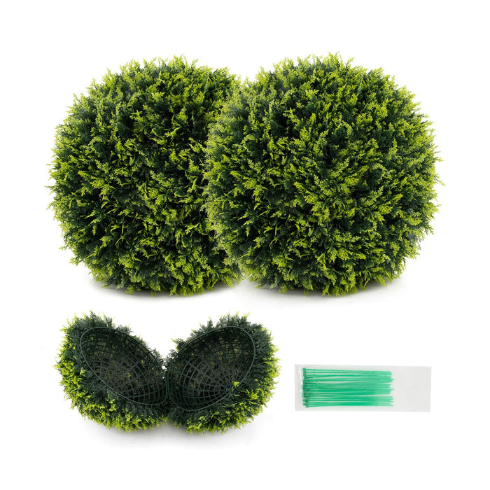 2 Pieces 55cm Artificial Plant Cedar Topiary Ball for Indoor and Outdoor-