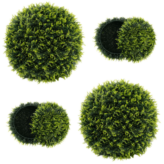 2 Pieces 55cm Artificial Plant Cedar Topiary Ball for Indoor and Outdoor-