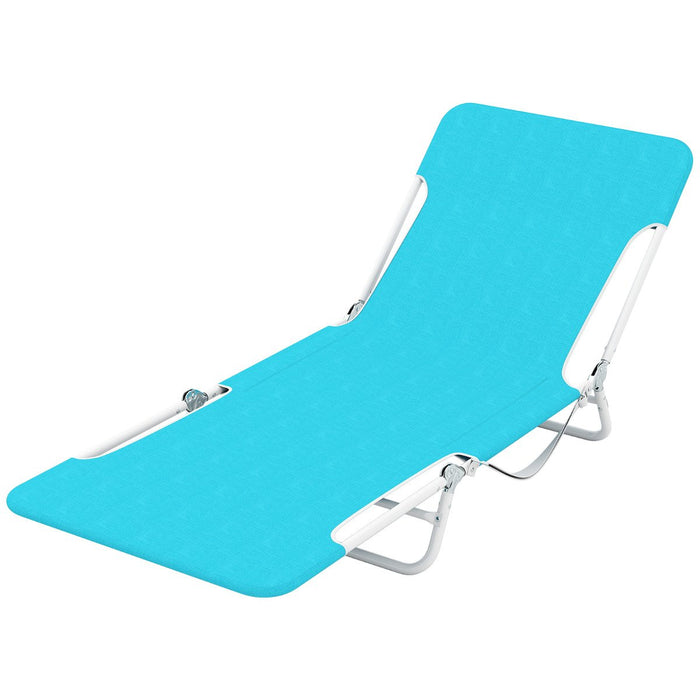 2 Pieces Outdoor Folding Chaise Lounge Portable Sun Tanning Chair Camping Cot-