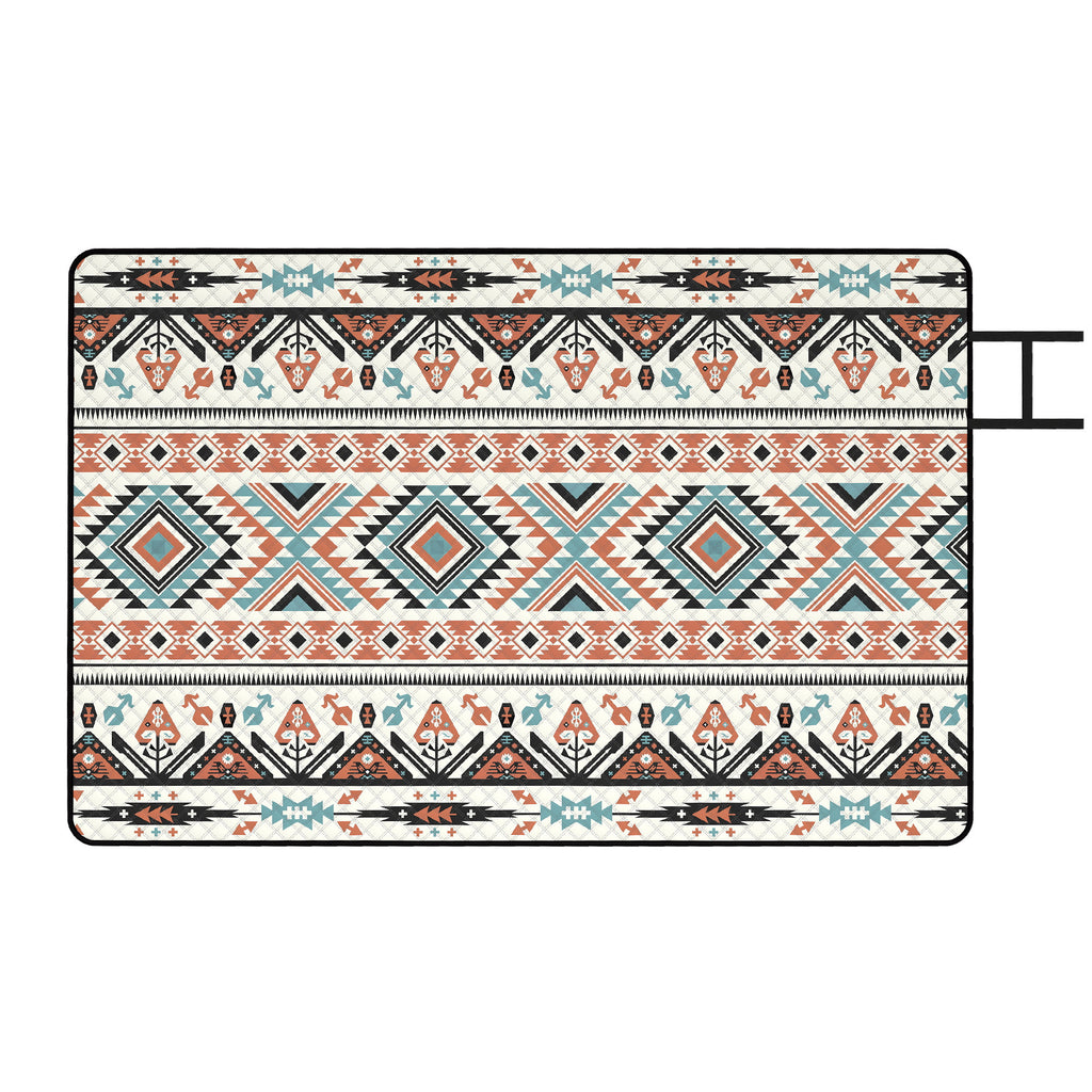 Outsunny Picnic Blanket, 300x200CM Large Beach Blanket Outdoor Picnic Mat with Integrated Strap for Camping, Mix-Colour