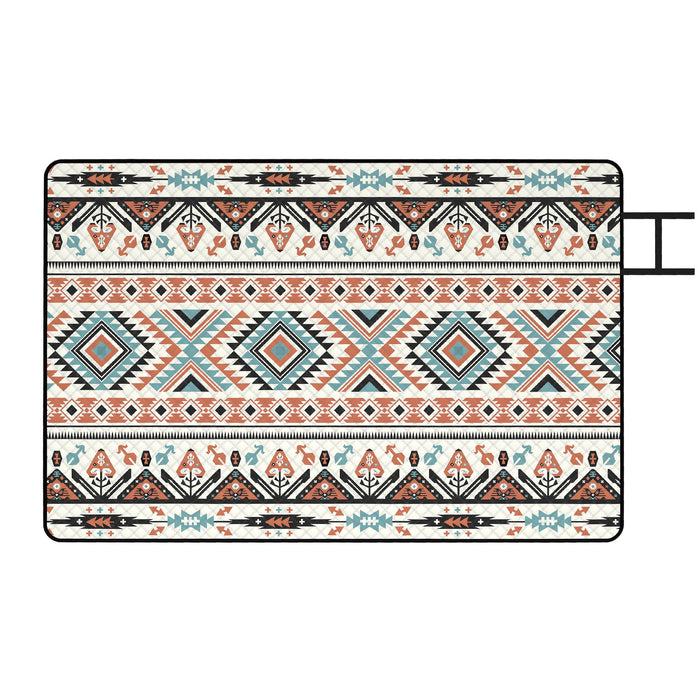 Outsunny Picnic Blanket, 300x200CM Large Beach Blanket Outdoor Picnic Mat with Integrated Strap for Camping, Mix-Colour