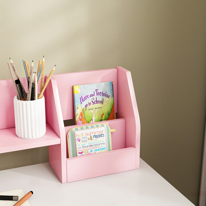 Kids Study Furniture Combo - Two-Piece Desk and Chair Set with Storage, Ages 5-8 - Perfect for Homework & Crafting, Vibrant Pink