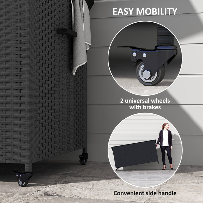 Outsunny 627 L Rattan Storage Box - Black