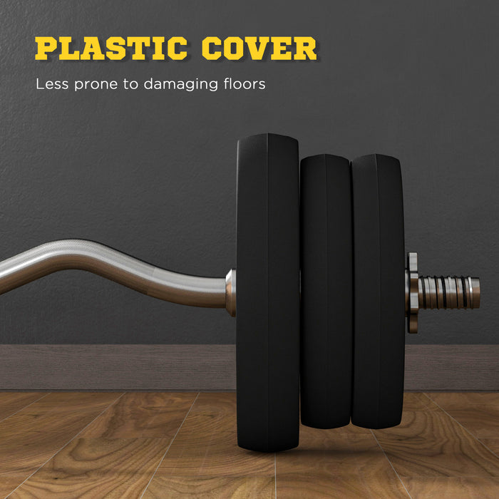 Adjustable 25kg Barbell Set - Curl Bar with Non-slip Grip for Weight Lifting - Ideal for Men & Women Fitness Enthusiasts