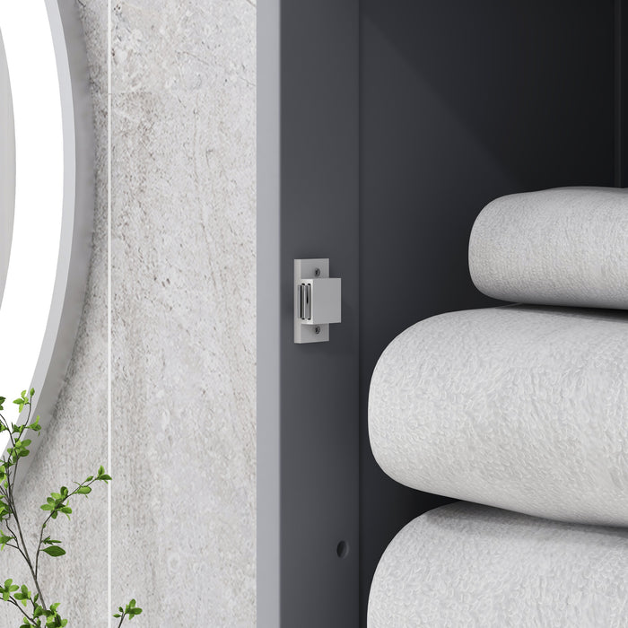 kleankin Bathroom Storage Cabinet with 3-tier Shelf Drawer Door, Floor Cabinet Free Standing Tall Slim Side Organizer Shelves, Grey | Aosom UK