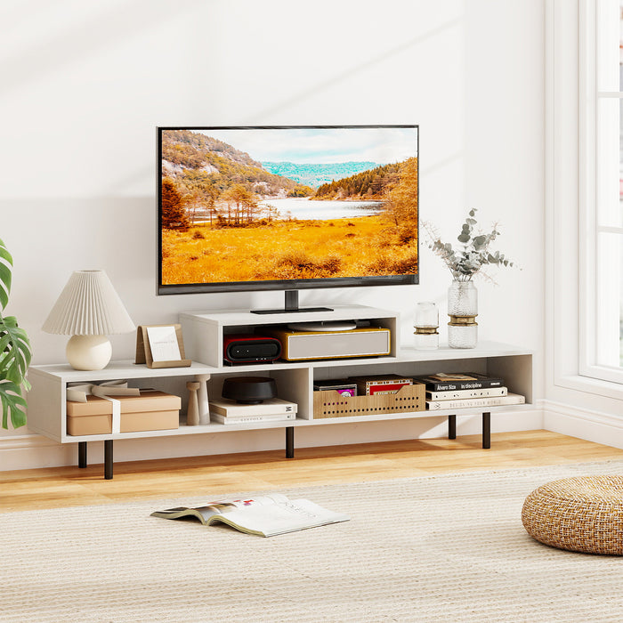 3 Cubby TV Stand Entertainment Center with Compartments-