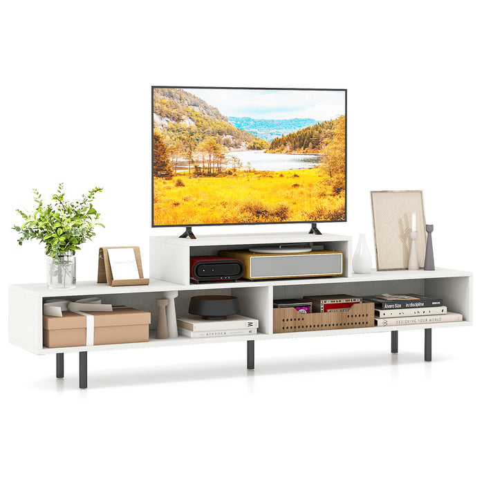 3 Cubby TV Stand Entertainment Center with Compartments-
