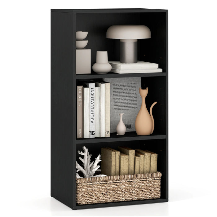 3-Cube Bookcase with 7-Position Adjustable Shelves and Anti-Toppling Kits-Natrual