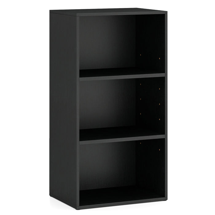 3-Cube Bookcase with 7-Position Adjustable Shelves and Anti-Toppling Kits-Natrual