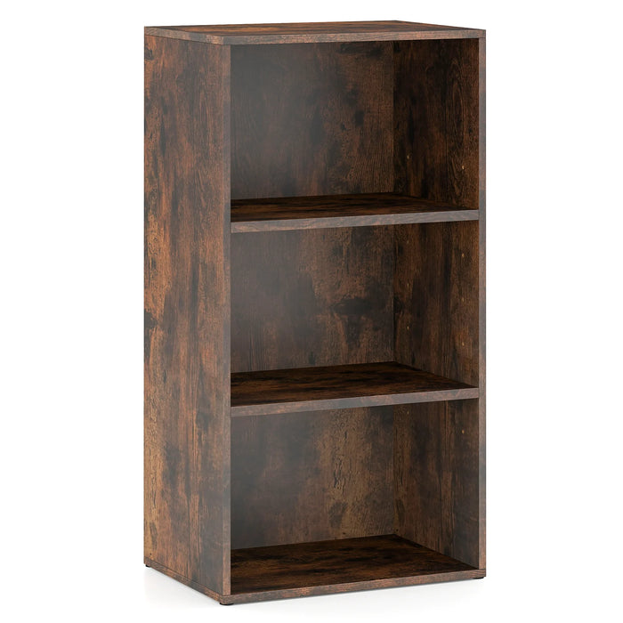 3-Cube Bookcase with 7-Position Adjustable Shelves and Anti-Toppling Kits-Natrual