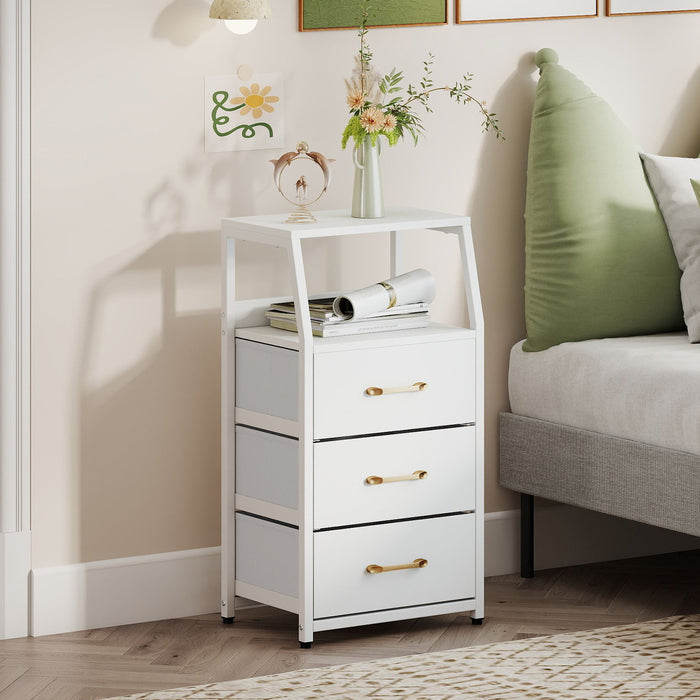 3-Drawer Storage Cabinet Vertical Storage Dresser with Detachable-