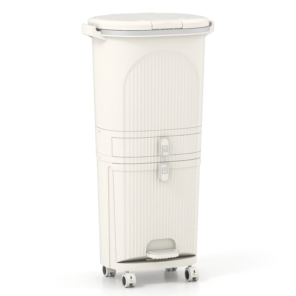 3-Layer Sorting Trash Bin with 2 Removable Buckets-