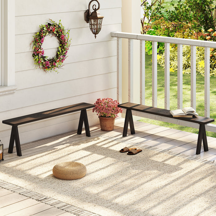 3-Person Outdoor Bench Set of 2 with 360 kg Bearing Capacity-