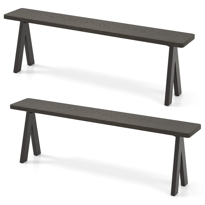 3-Person Outdoor Bench Set of 2 with 360 kg Bearing Capacity-