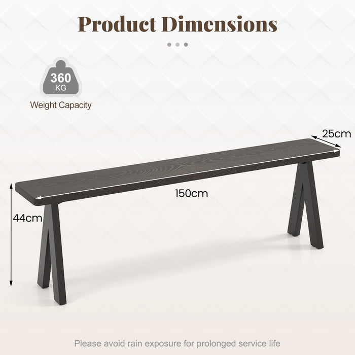 3-Person Outdoor Bench Set of 2 with 360 kg Bearing Capacity-