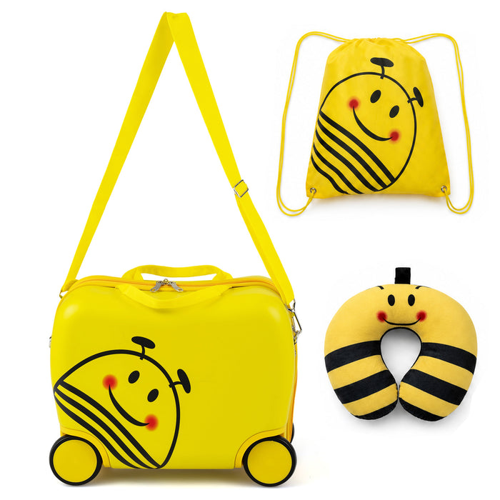 3-Piece Bee Design Kids Bee Design Set with Rucksack & Neck Pillow for Ages 3+-