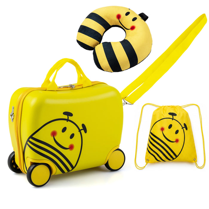 3-Piece Bee Design Kids Bee Design Set with Rucksack & Neck Pillow for Ages 3+-