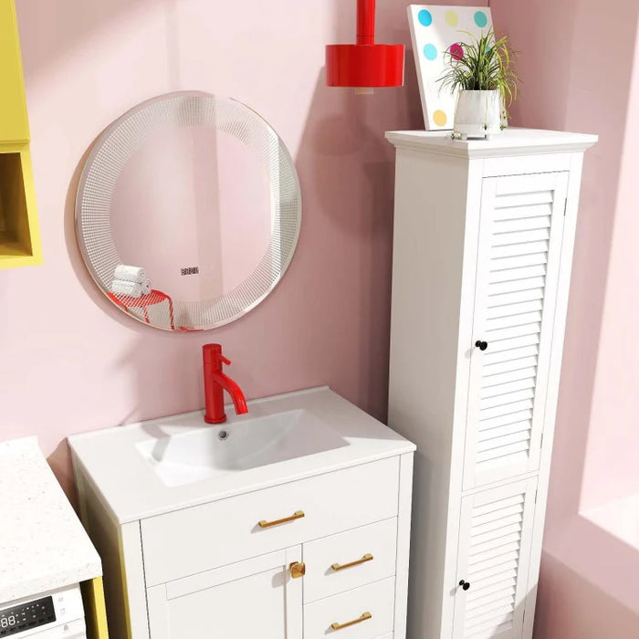 3-Piece Laundry room Bundle: Single Bathroom Vanity + Tall Bathroom Floor Cabinet + 2.6 Cu.ft Compact Portable Clothes Dryer