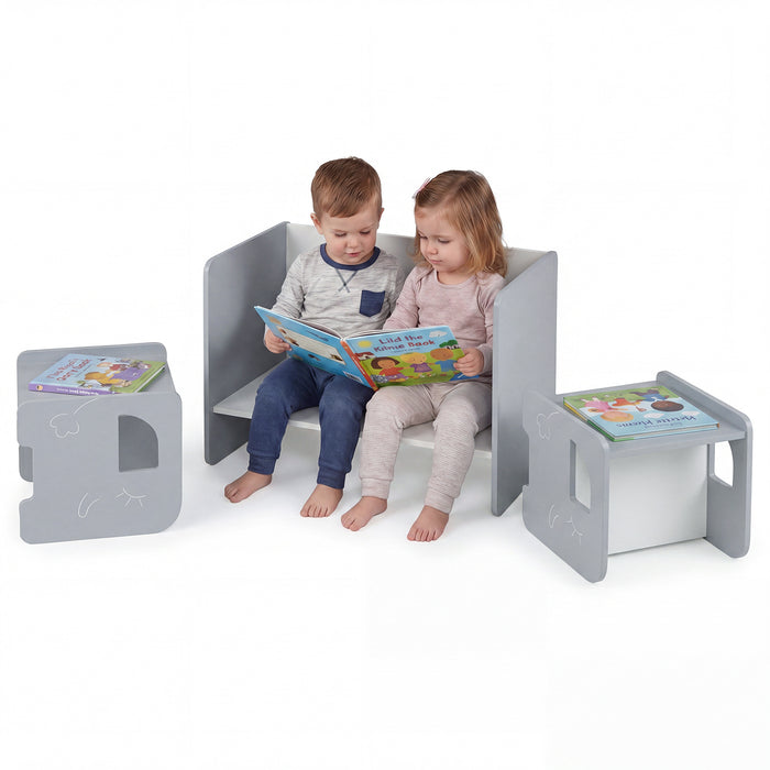 3 Pieces Kids Table and Chair Set with Chalkboard for Home-