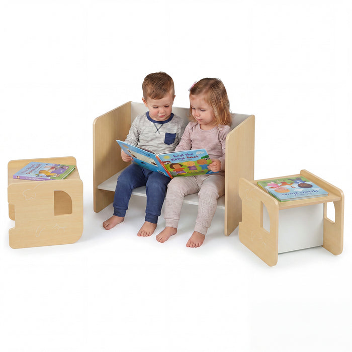 3 Pieces Kids Table and Chair Set with Chalkboard for Home-