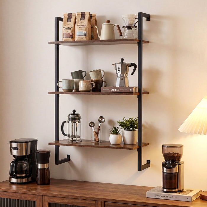3-Tier Floating Shelf Wall Hanging Display Storage Rack for Living Room-White