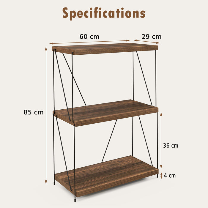 3-Tier Multipurpose Display Rack with Metal Frame for Home Office