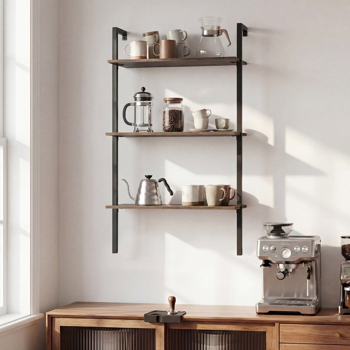 3-Tier Wall Mounted Shelves for Living Room Home Office-White