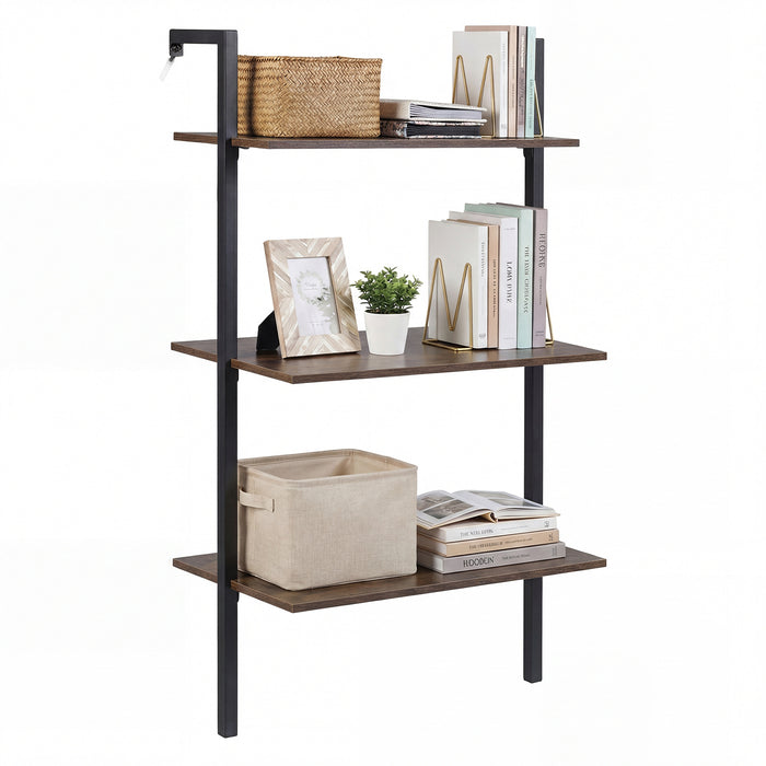 3-Tier Wall Mounted Shelves for Living Room Home Office-White