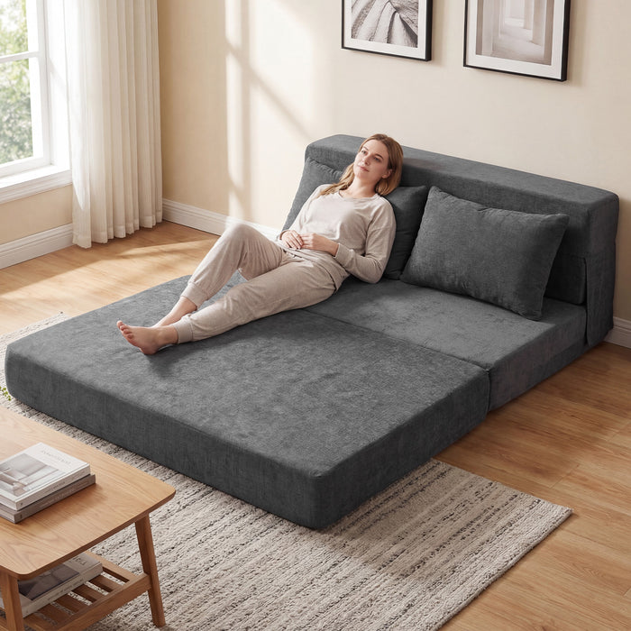 3-in-1 Convertible Sleeper Chair with Pillows for Living Room-