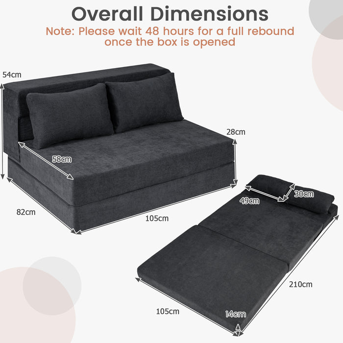 3-in-1 Convertible Sleeper Chair with Pillows for Living Room-