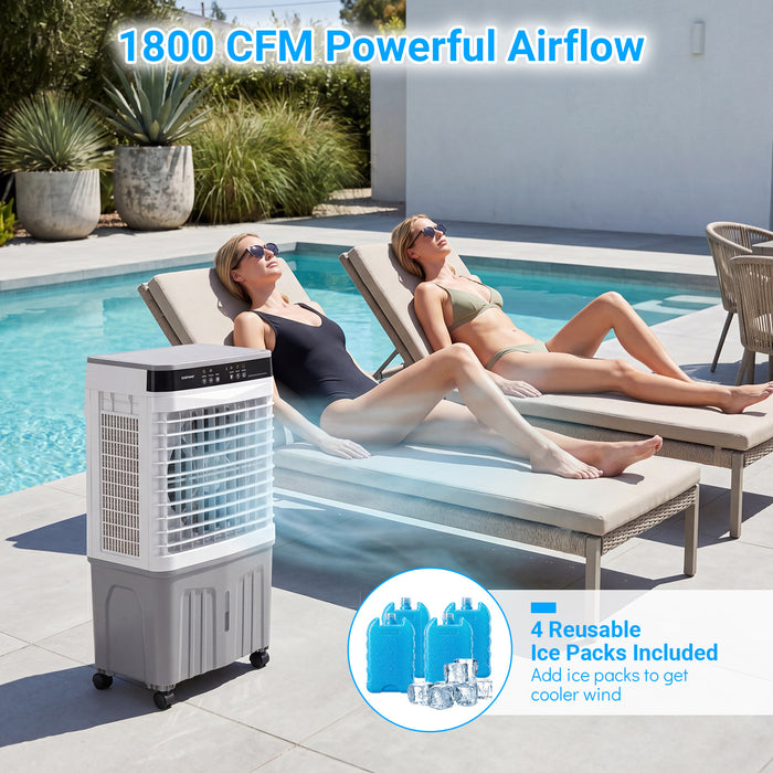 3-in-1 Evaporative Air Cooler with 20L Water Tank and 3 Speeds-