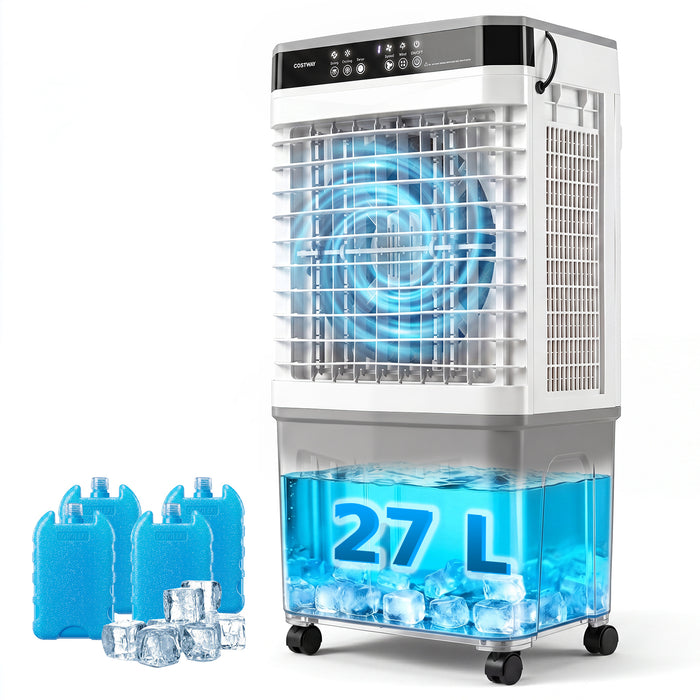 3-in-1 Evaporative Air Cooler with 27L Water Tank and 3 Speeds-