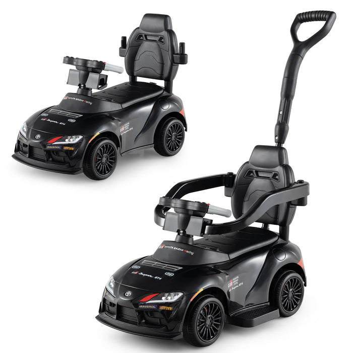 3-in-1 Push Car for Toddlers Toyota Licensed Sliding Car with Handle and Music-