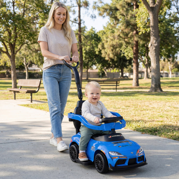 3-in-1 Push Car for Toddlers Toyota Licensed Sliding Car with Handle and Music-