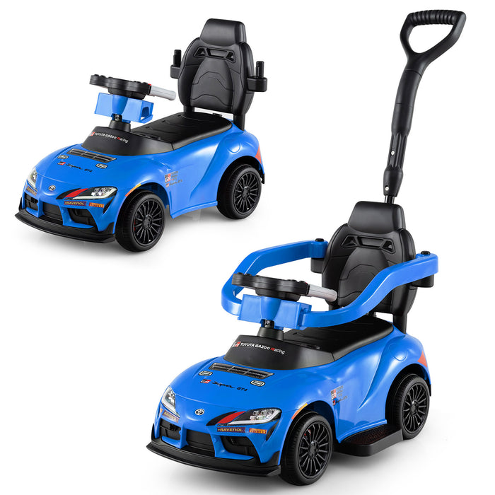 3-in-1 Push Car for Toddlers Toyota Licensed Sliding Car with Handle and Music-