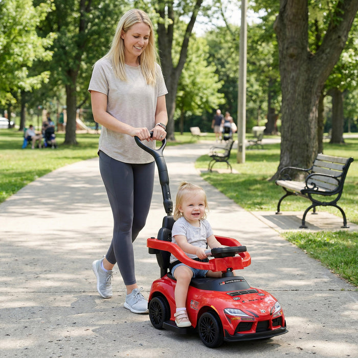3-in-1 Push Car for Toddlers Toyota Licensed Sliding Car with Handle and Music-