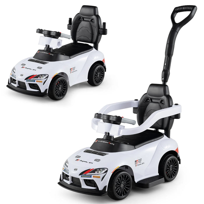3-in-1 Push Car for Toddlers Toyota Licensed Sliding Car with Handle and Music-